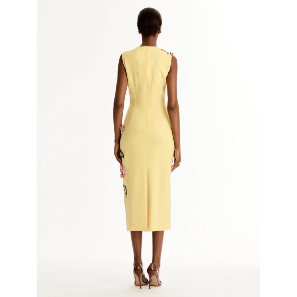 Oscar de la Renta Porcelain Flower Embroidered Dress - Dresses - American Luxury Evening Wear at Luxury Shoes 