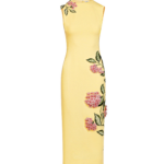 Oscar de la Renta Porcelain Flower Embroidered Dress - Dresses - American Luxury Evening Wear at Luxury Shoes 