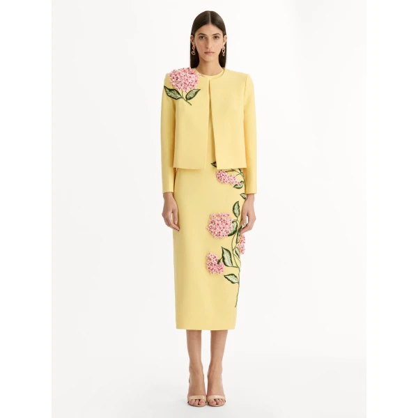 Oscar de la Renta Porcelain Flower Embroidered Jacket - Jackets - American Luxury Evening Wear at Luxury Shoes 