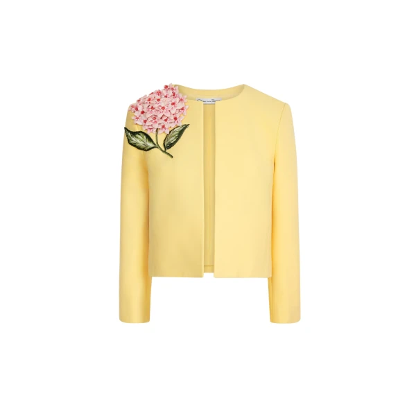 Oscar de la Renta Porcelain Flower Embroidered Jacket - Jackets - American Luxury Evening Wear at Luxury Shoes 