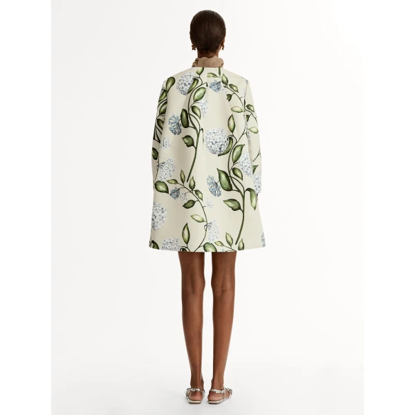 Oscar de la Renta Porcelain Flower Faille Coat - Coats - American Luxury Evening Wear at Luxury Shoes 