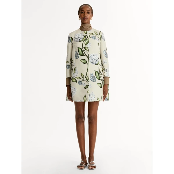 Oscar de la Renta Porcelain Flower Faille Coat - Coats - American Luxury Evening Wear at Luxury Shoes 