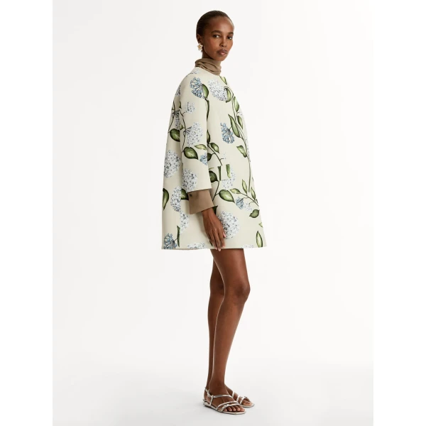 Oscar de la Renta Porcelain Flower Faille Coat - Coats - American Luxury Evening Wear at Luxury Shoes 