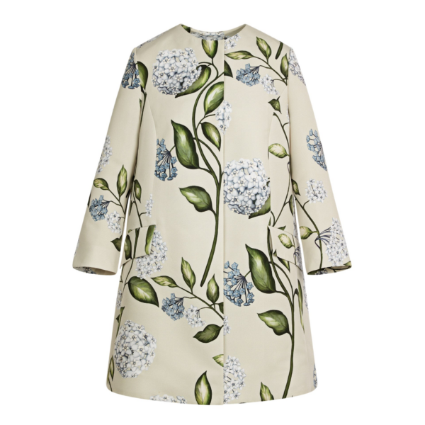 Oscar de la Renta Porcelain Flower Faille Coat - Coats - American Luxury Evening Wear at Luxury Shoes 