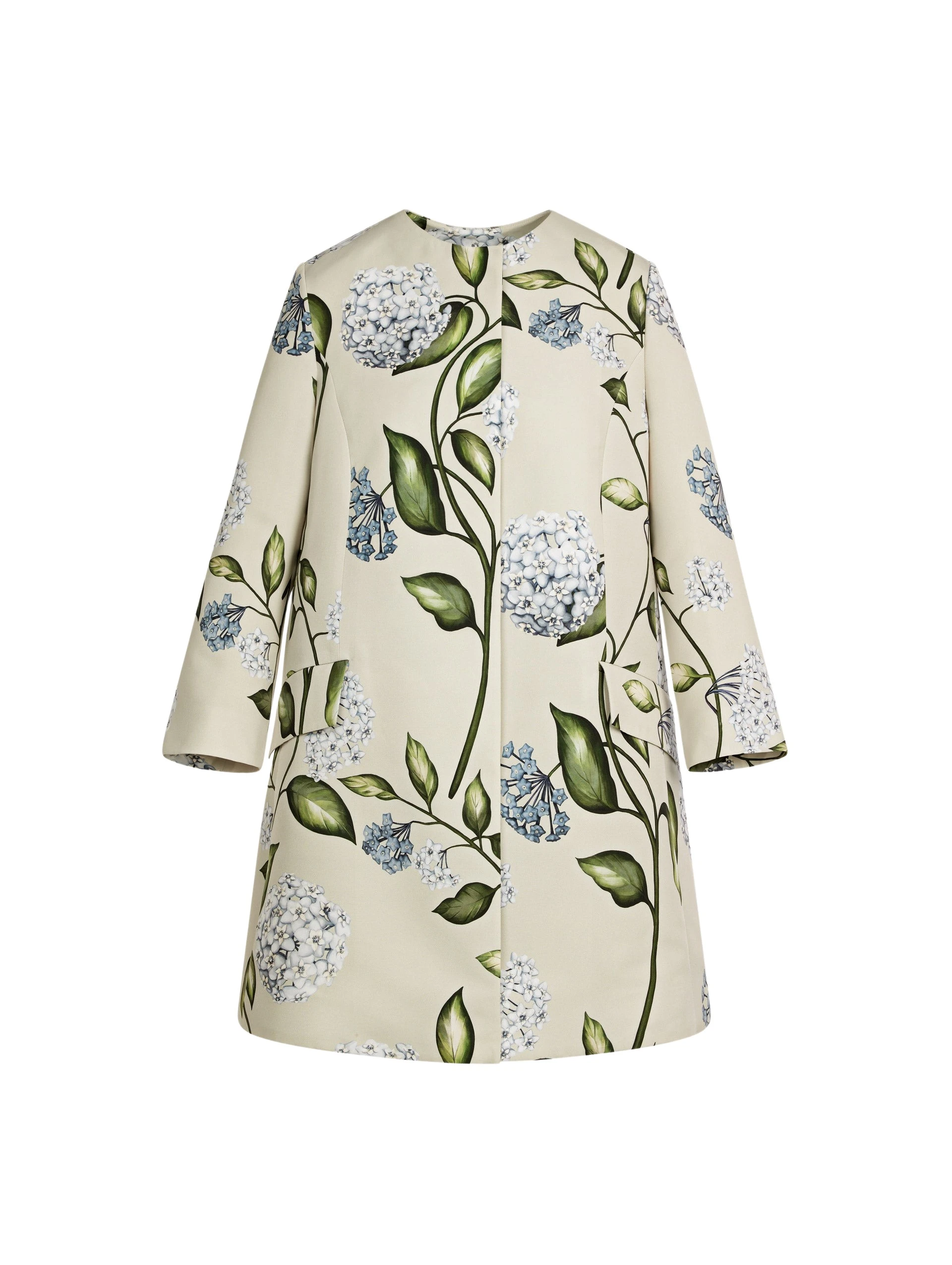 Porcelain Flower Faille Coat