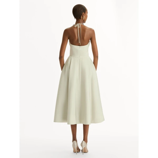Oscar de la Renta Porcelain Flower Faille Cocktail Dress - Dresses - American Luxury Evening Wear at Luxury Shoes 
