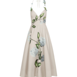Oscar de la Renta Porcelain Flower Faille Cocktail Dress - Dresses - American Luxury Evening Wear at Luxury Shoes 