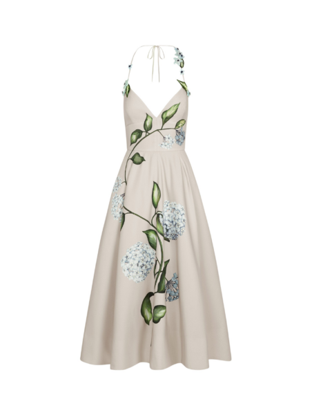 Oscar de la Renta Porcelain Flower Faille Cocktail Dress - Dresses - American Luxury Evening Wear at Luxury Shoes 