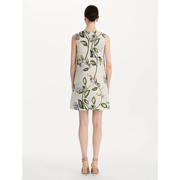 Oscar de la Renta Porcelain Flower Faille Shift Dress - Dresses - American Luxury Evening Wear at Luxury Shoes 