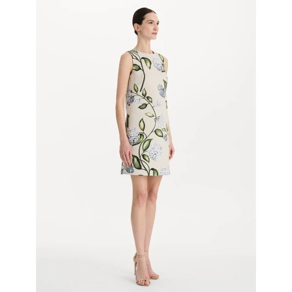 Oscar de la Renta Porcelain Flower Faille Shift Dress - Dresses - American Luxury Evening Wear at Luxury Shoes 