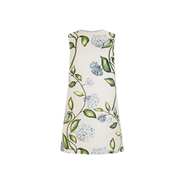 Oscar de la Renta Porcelain Flower Faille Shift Dress - Dresses - American Luxury Evening Wear at Luxury Shoes 