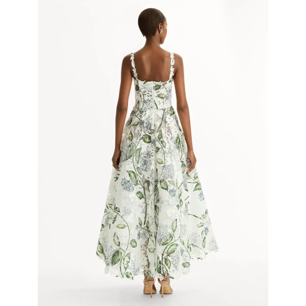Oscar de la Renta Porcelain Flower Guipure Cocktail Dress - Dresses - American Luxury Evening Wear at Luxury Shoes 