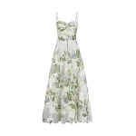 Oscar de la Renta Porcelain Flower Guipure Cocktail Dress