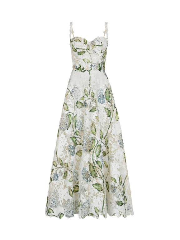 Oscar de la Renta Porcelain Flower Guipure Cocktail Dress - Dresses - American Luxury Evening Wear at Luxury Shoes 