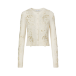 Oscar de la Renta Porcelain Flower Guipure Insert Cardigan - Knitwear - American Luxury Evening Wear at Luxury Shoes 
