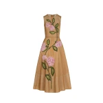 Oscar de la Renta Porcelain Flower Lattice Dress