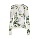 Oscar de la Renta Porcelain Flower-Printed Cardigan - Knitwear - American Luxury Evening Wear at Luxury Shoes 