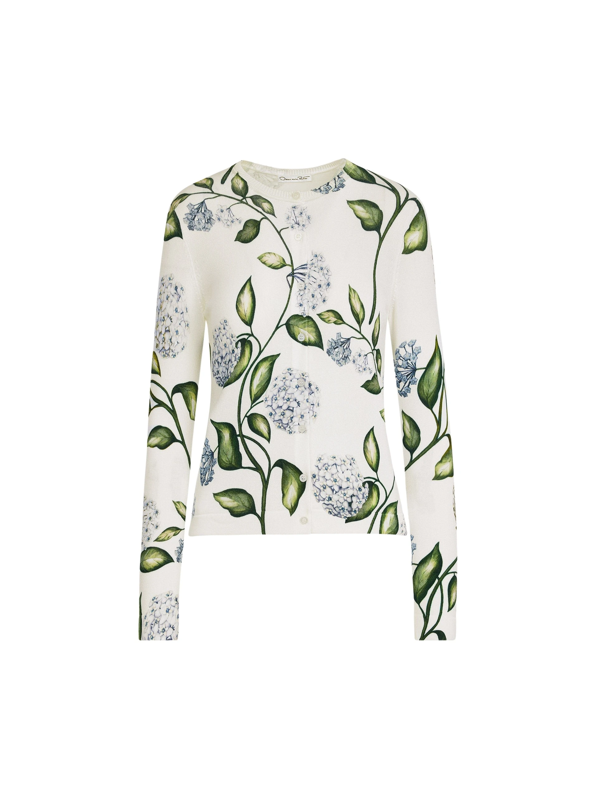 Porcelain-Flower-Printed-Cardigan-Oscar-de-la-Renta-Knitwear35794_nobg Oscar de la Renta Porcelain Flower-Printed Cardigan