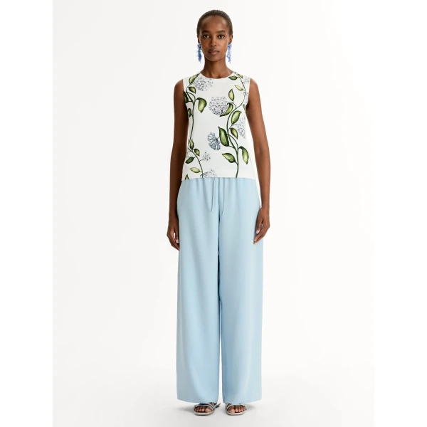 Oscar de la Renta Porcelain Flower-Printed Tank - Tops - American Luxury Evening Wear at Luxury Shoes 