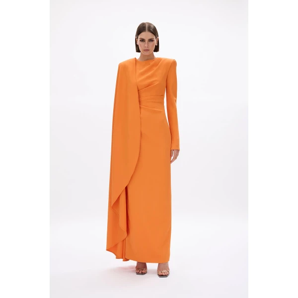 Rachel Gilbert Dion Cape Gown - Rachel Gilbert Orange - Australian Luxury Evening Wear at Luxury Shoes 