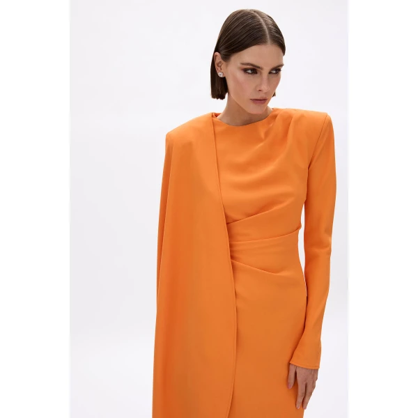 Rachel Gilbert Dion Cape Gown - Rachel Gilbert Orange - Australian Luxury Evening Wear at Luxury Shoes 