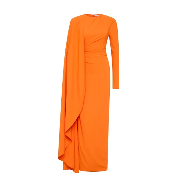Rachel Gilbert Dion Cape Gown - Rachel Gilbert Orange - Australian Luxury Evening Wear at Luxury Shoes 