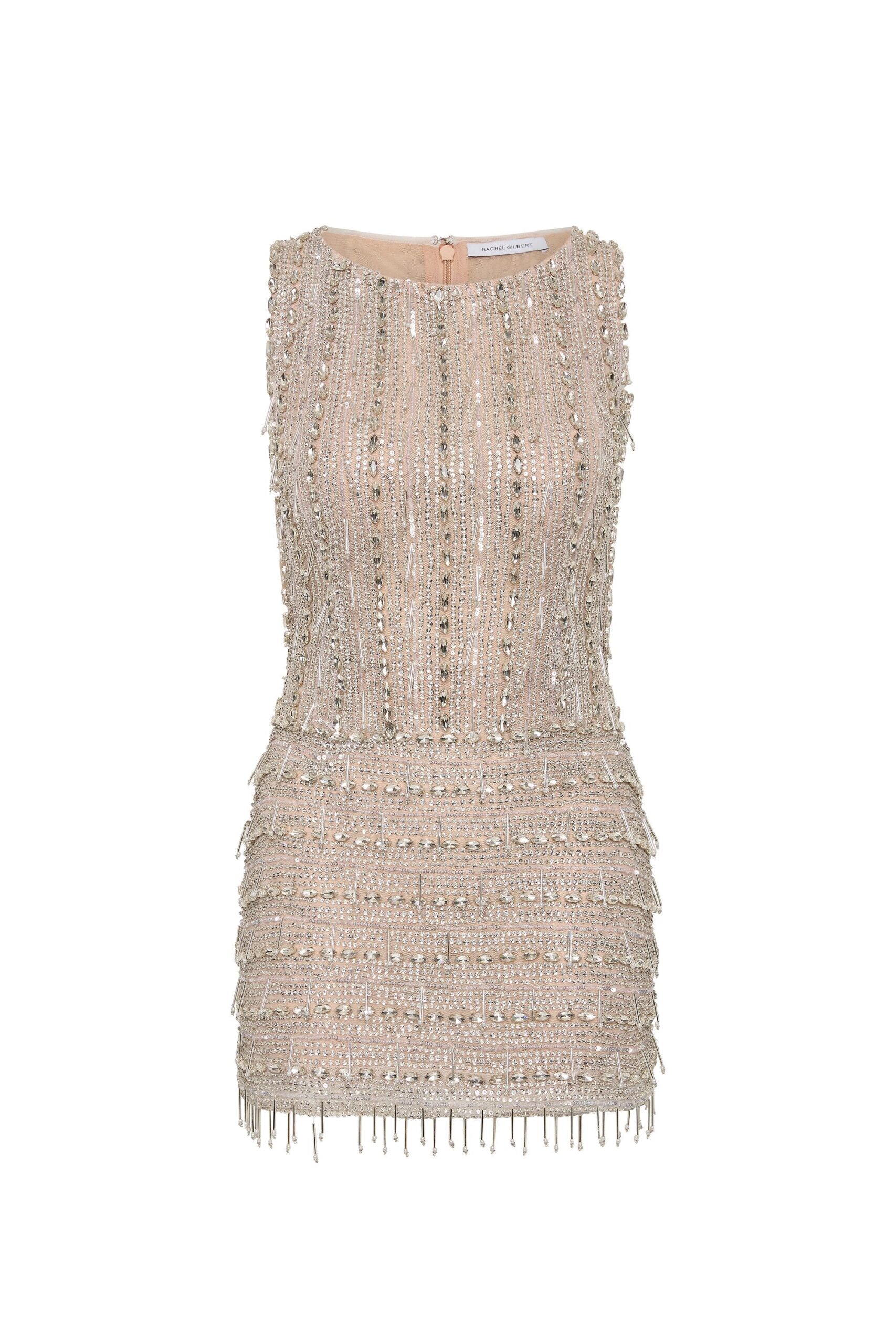 Rachel Gilbert Florentine Mini Dress - Rachel Gilbert Silver - Australian Luxury Evening Wear at Luxury Shoes 