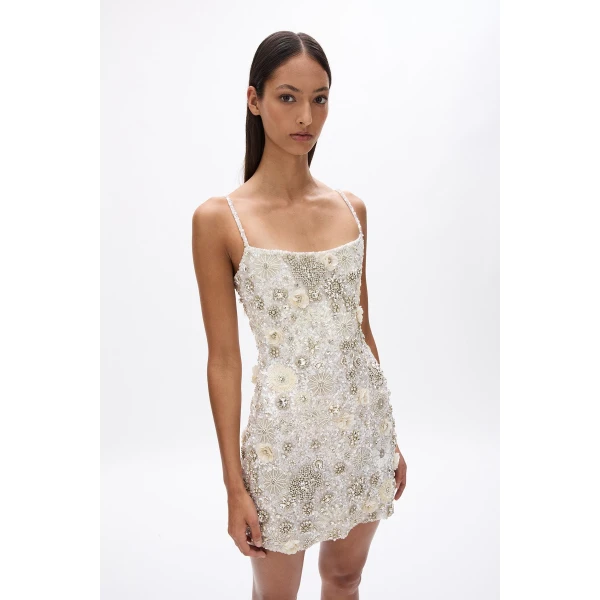 Rachel Gilbert Francesca Mini Dress - Rachel Gilbert Ivory - Australian Luxury Evening Wear at Luxury Shoes 