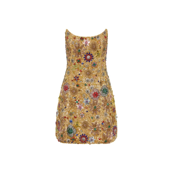 Rachel Gilbert Francesca Strapless Star Mini Dress - Rachel Gilbert Gold - Australian Luxury Evening Wear at Luxury Shoes 