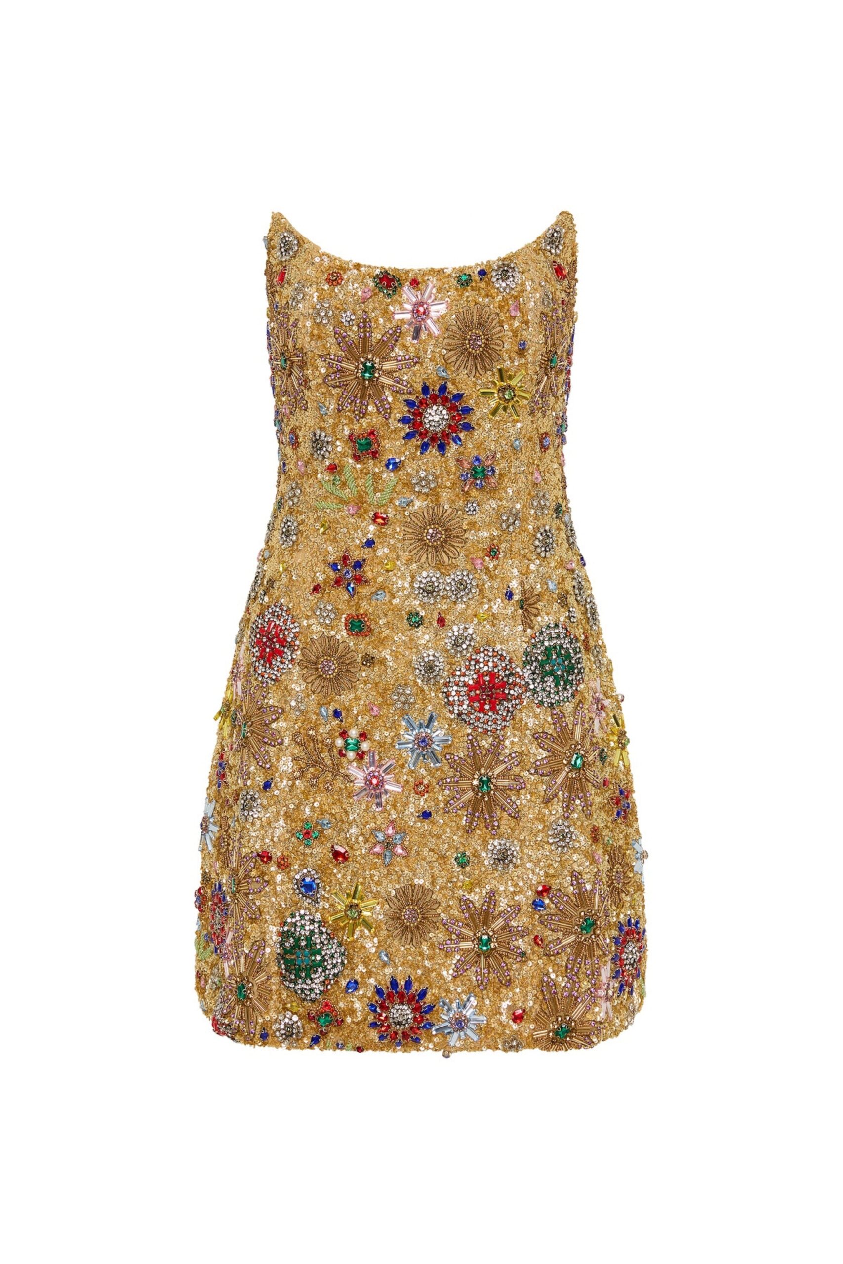 Rachel Gilbert Francesca Strapless Star Mini Dress - Rachel Gilbert Gold - Australian Luxury Evening Wear at Luxury Shoes 