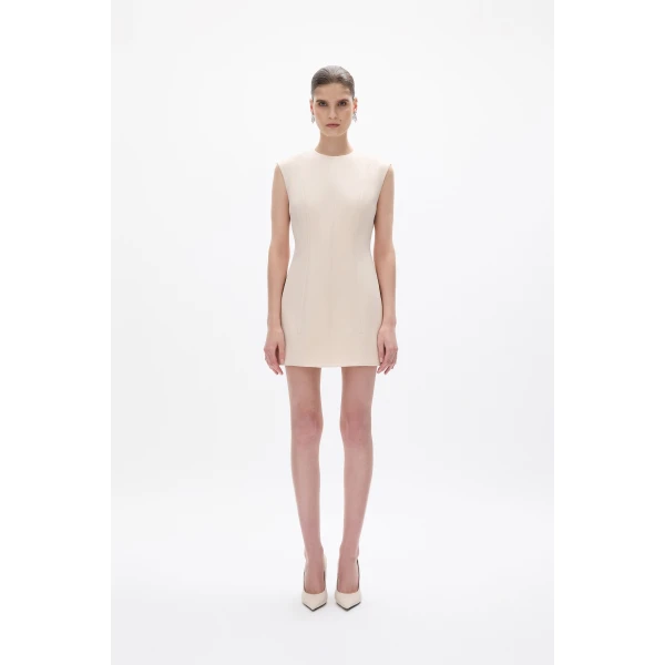 Rachel Gilbert Hallie Mini Dress - Rachel Gilbert Beige - Australian Luxury Evening Wear at Luxury Shoes 