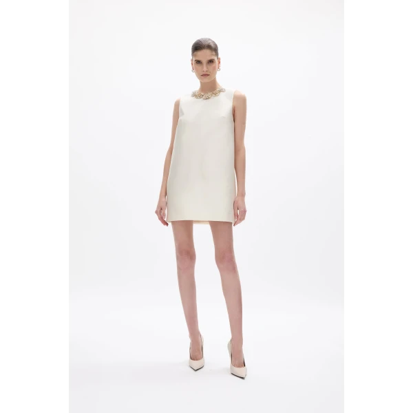 Rachel Gilbert Ludovica Shift Mini Dress - Rachel Gilbert Ivory - Australian Luxury Evening Wear at Luxury Shoes 