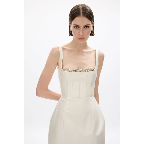 Rachel Gilbert Ludovica Trim Mini Dress - Rachel Gilbert Ivory - Australian Luxury Evening Wear at Luxury Shoes 