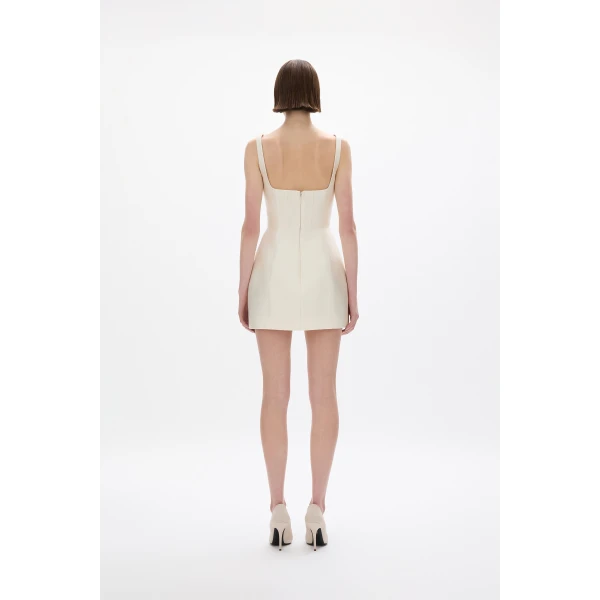 Rachel Gilbert Ludovica Trim Mini Dress - Rachel Gilbert Ivory - Australian Luxury Evening Wear at Luxury Shoes 