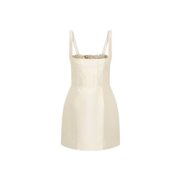 Rachel Gilbert Ludovica Trim Mini Dress - Rachel Gilbert Ivory - Australian Luxury Evening Wear at Luxury Shoes 