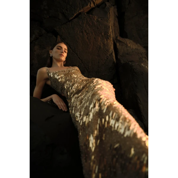 Rachel Gilbert Marcel Gown - Rachel Gilbert Gold - Australian Luxury Evening Wear at Luxury Shoes 