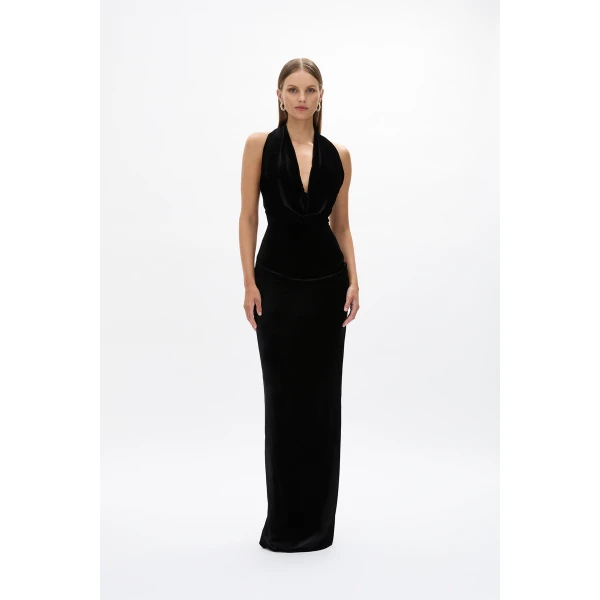 Rachel Gilbert Martin Plunge Gown - Rachel Gilbert Black - Australian Luxury Evening Wear at Luxury Shoes 