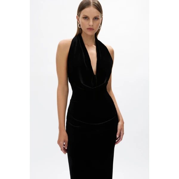 Rachel Gilbert Martin Plunge Gown - Rachel Gilbert Black - Australian Luxury Evening Wear at Luxury Shoes 
