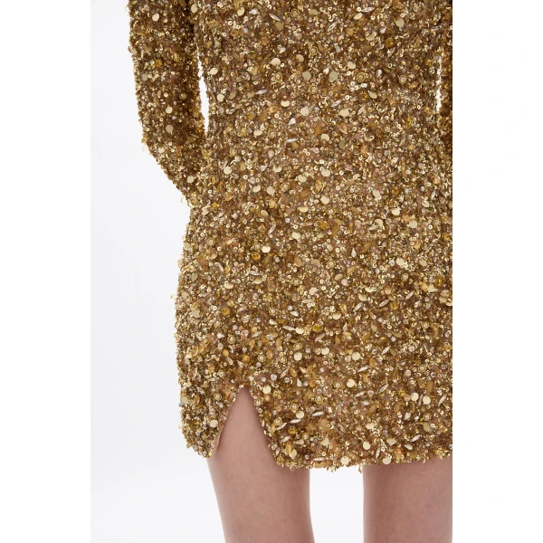 Rachel Gilbert Phillipe Mini Dress - Rachel Gilbert Gold - Australian Luxury Evening Wear at Luxury Shoes 