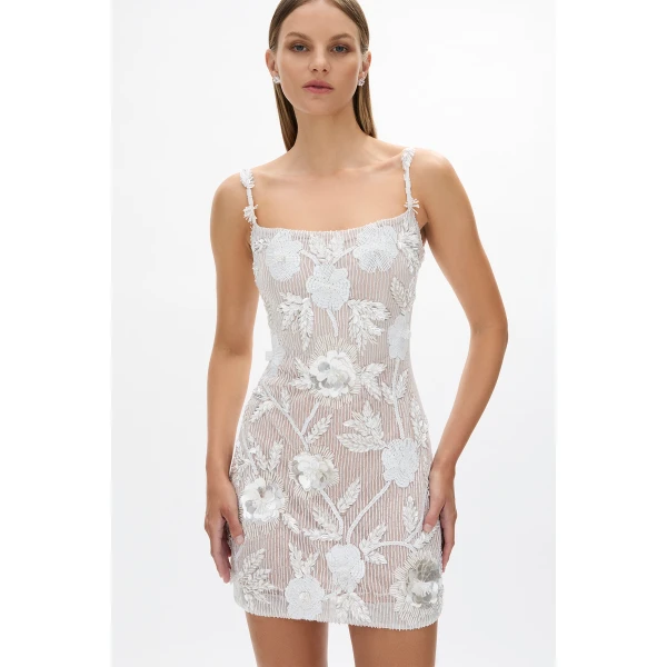 Rachel Gilbert Pierre Mini Dress - Rachel Gilbert Ivory - Australian Luxury Evening Wear at Luxury Shoes 