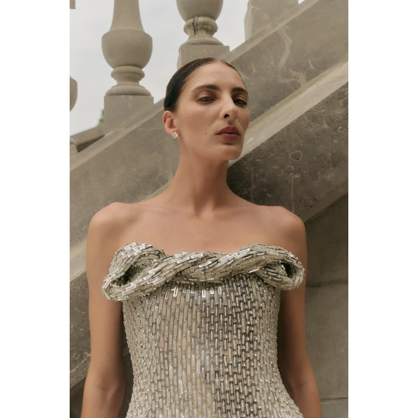 Rachel Gilbert Rosalie Gown - Rachel Gilbert Silver - Australian Luxury Evening Wear at Luxury Shoes 