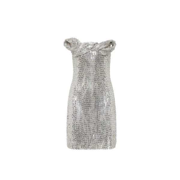 Rachel Gilbert Rosalie Mini Dress - Rachel Gilbert Silver - Australian Luxury Evening Wear at Luxury Shoes 