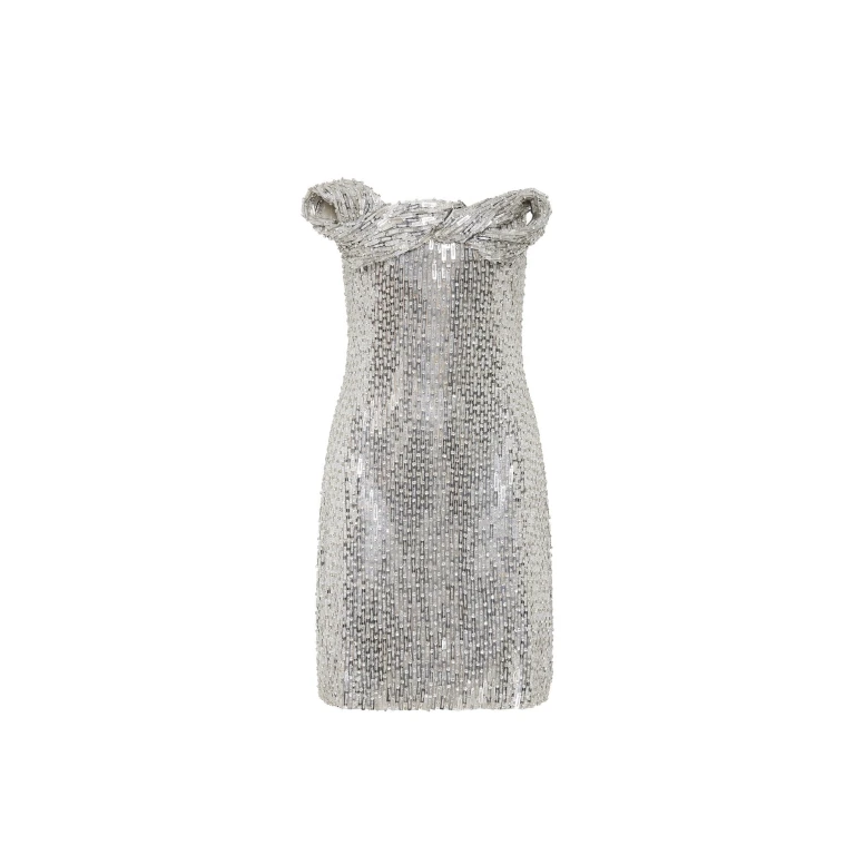Rachel Gilbert Rosalie Mini Dress - Rachel Gilbert Silver - Australian Luxury Evening Wear at Luxury Shoes 
