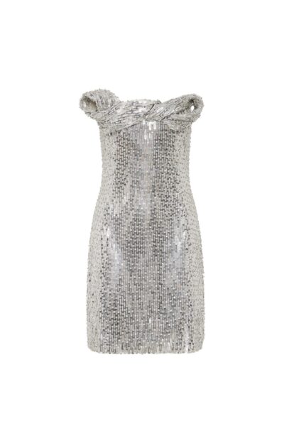 Rachel Gilbert Rosalie Mini Dress - Rachel Gilbert Silver - Australian Luxury Evening Wear at Luxury Shoes 