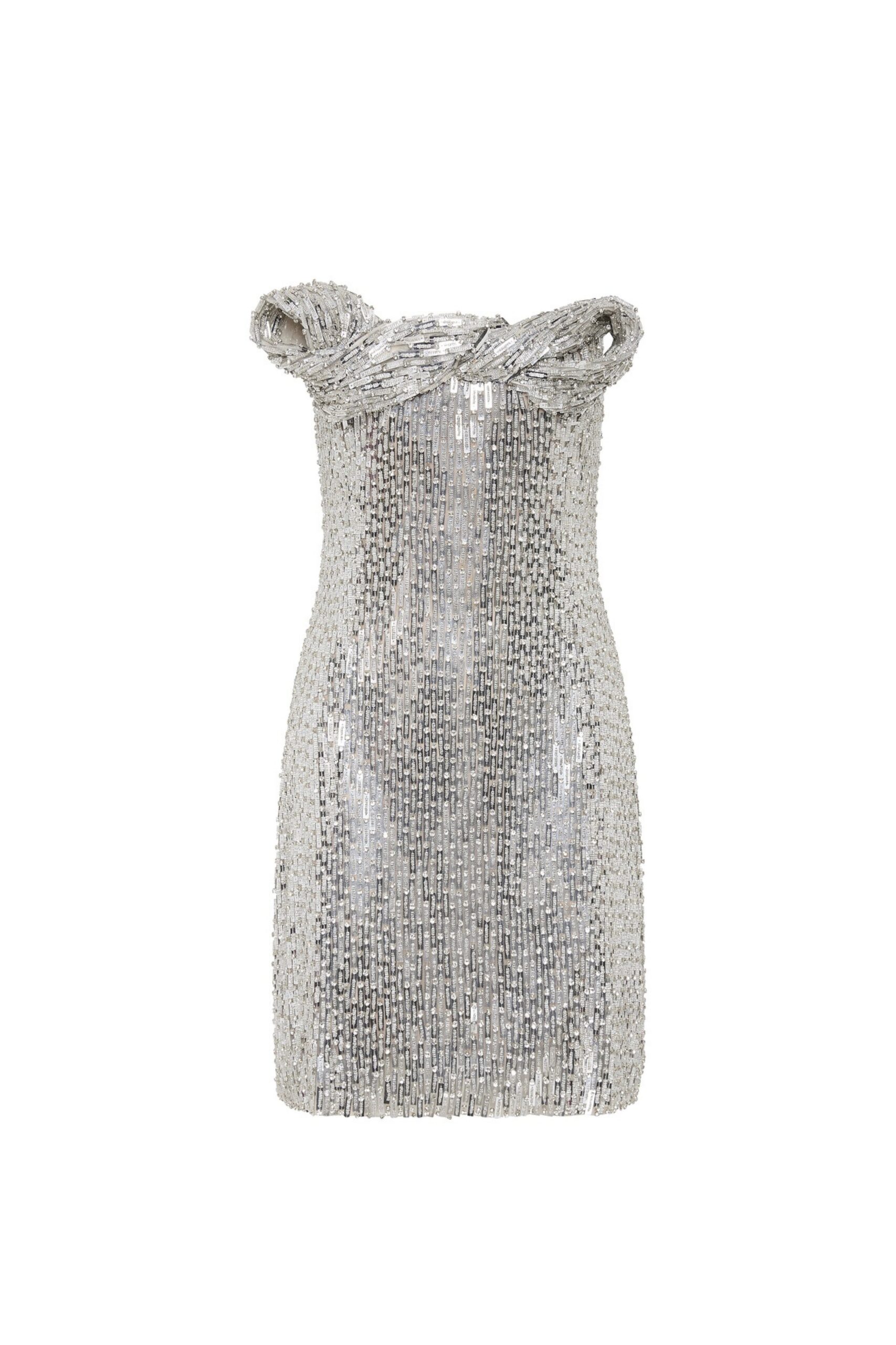 Rachel Gilbert Rosalie Mini Dress - Rachel Gilbert Silver - Australian Luxury Evening Wear at Luxury Shoes 