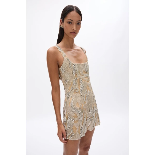 Rachel Gilbert Toulouse Mini Dress - Rachel Gilbert Silver - Australian Luxury Evening Wear at Luxury Shoes 