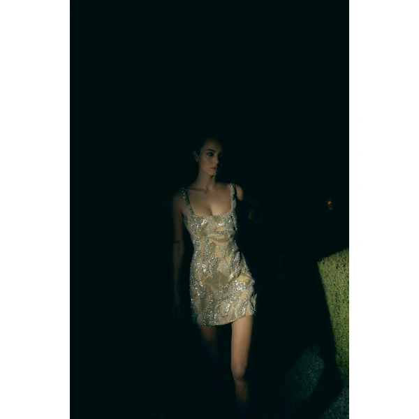 Rachel Gilbert Toulouse Mini Dress - Rachel Gilbert Silver - Australian Luxury Evening Wear at Luxury Shoes 