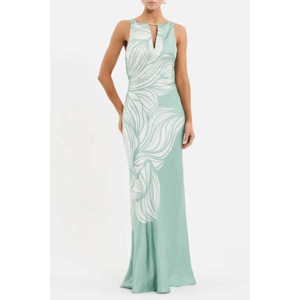 it features a front cut out accented by a gold bar detail