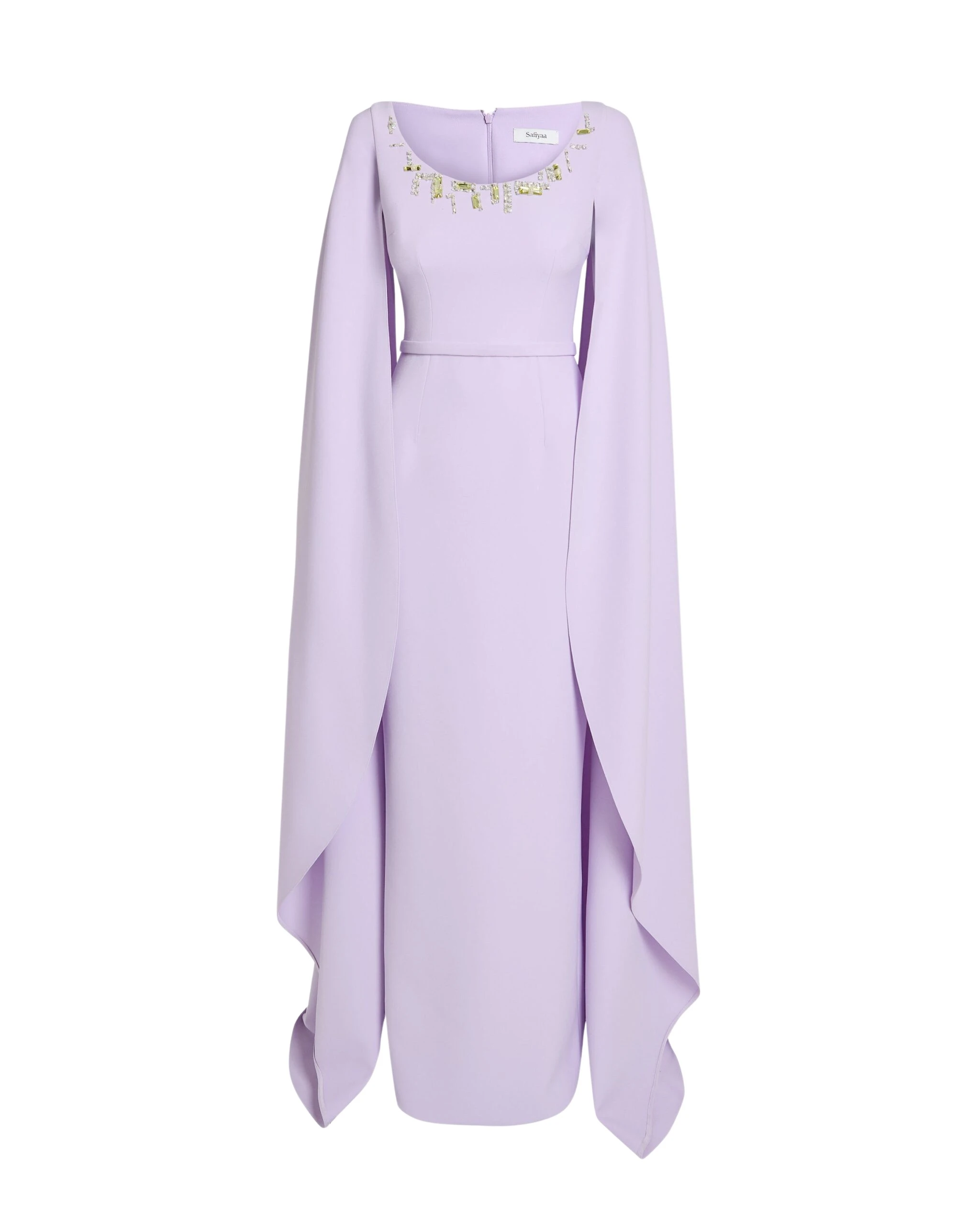Safiyaa-Agata-Long-Dress-in-Verbena-with-Gold-Coveti-scaled36183_nobg Safiyaa Agata Long Dress in Verbena with Gold - Safiyaa Dresses - Heavy Crepe Cape Gown - Shop at Luxury Shoes