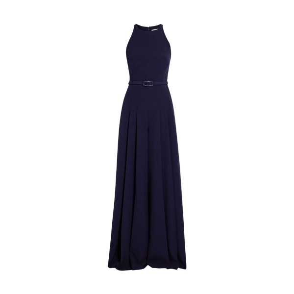 Safiyaa Althea Jumpsuit in Azurite with Multi-blues - Safiyaa Jumpsuit - Heavy Crepe Cape Gown - Shop at Luxury Shoes 